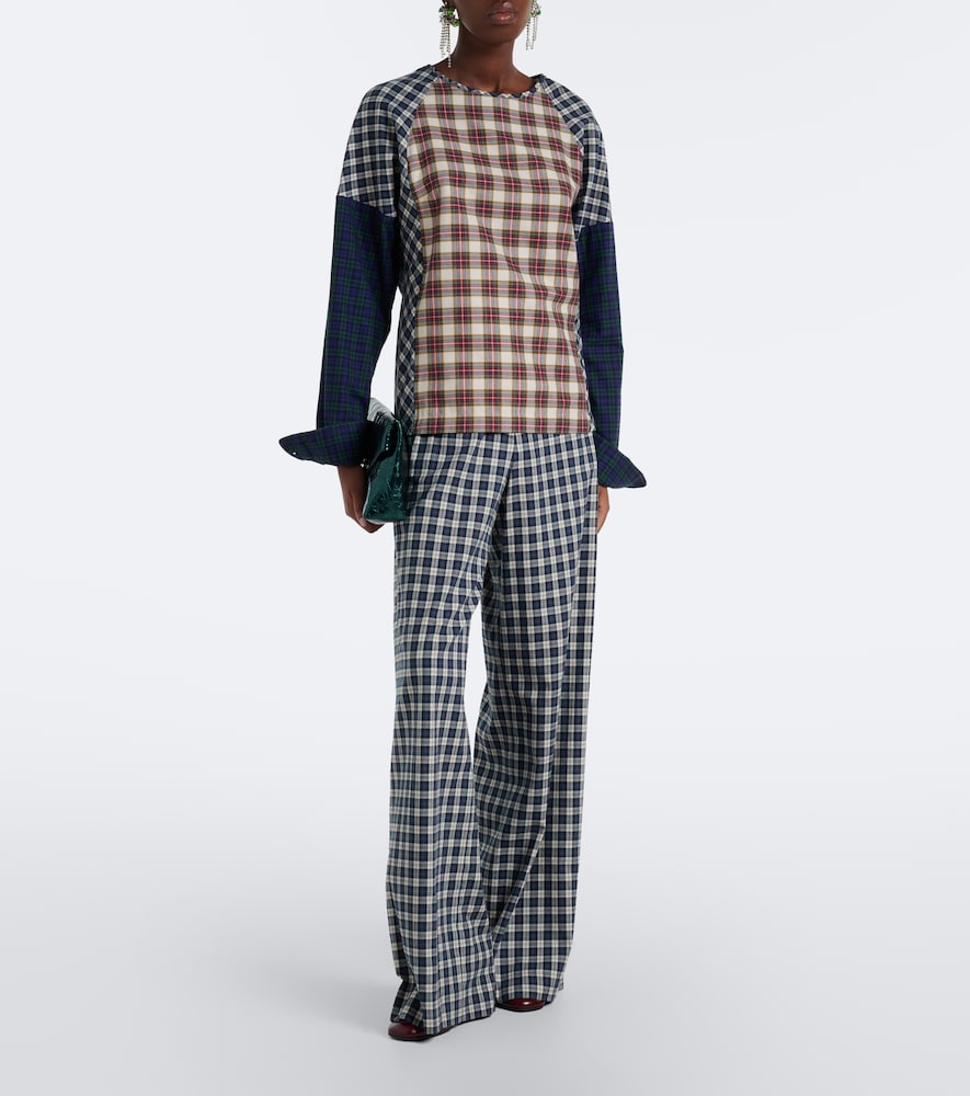 Checked Cotton Flannel Top