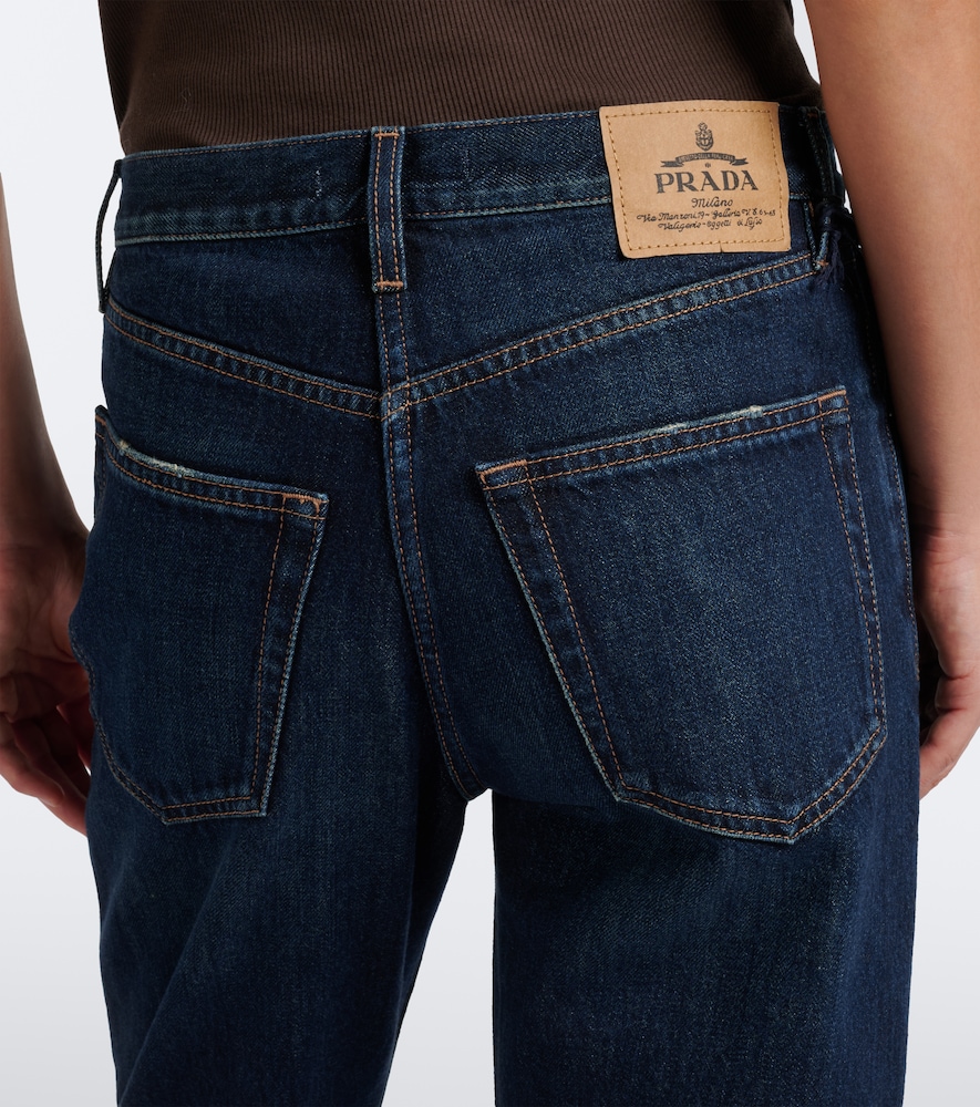 Mid-Rise Straight Jeans