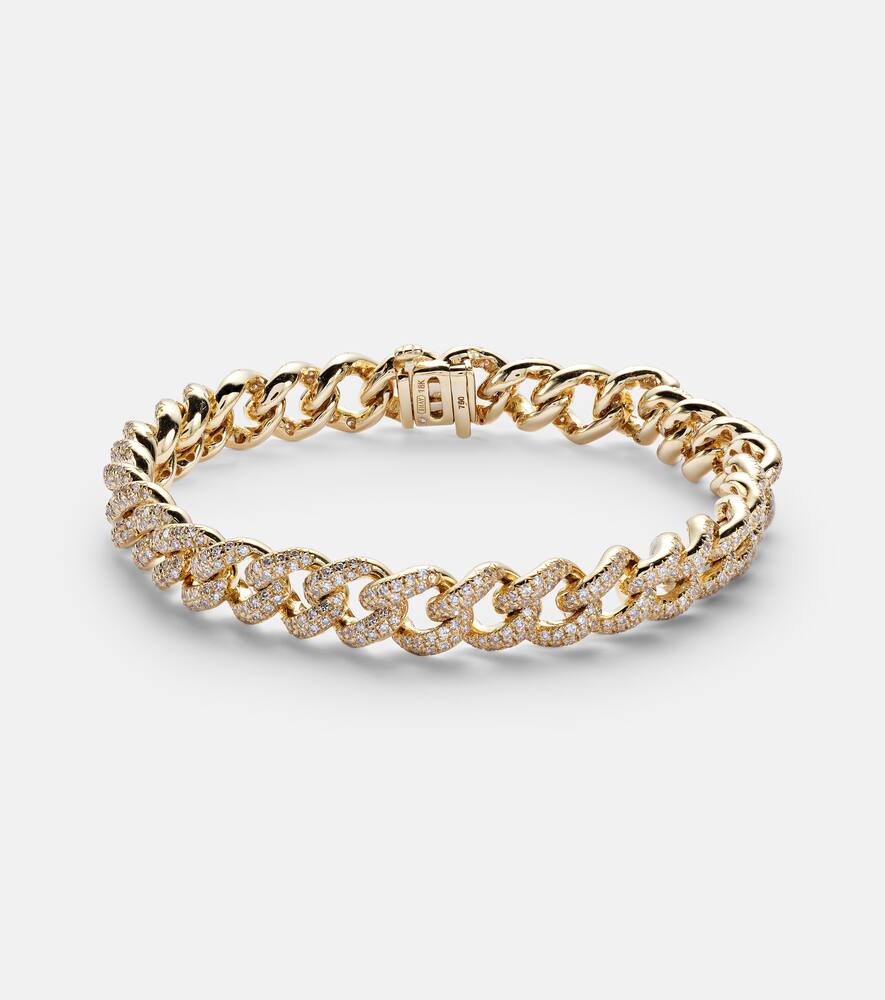 Medium 18kt yellow gold bracelet with diamonds