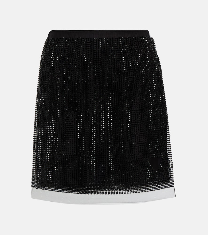 Prada Crystal-embellished tulle miniskirt