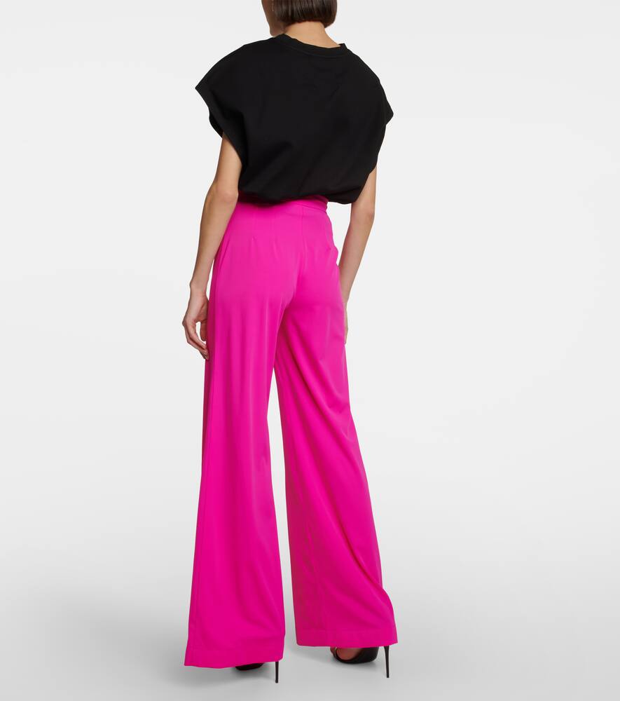 Shop Dolce & Gabbana High-rise Wide-leg Jersey Pants In Fuxia