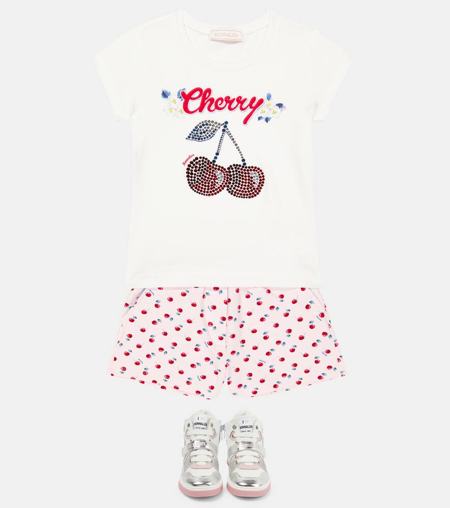 Monnalisa X Disney Embellished Jersey T-shirt In White