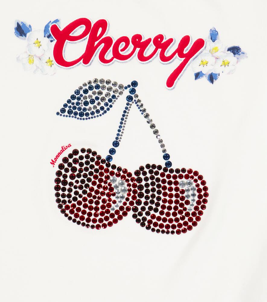 Monnalisa X Disney Embellished Jersey T-shirt In White