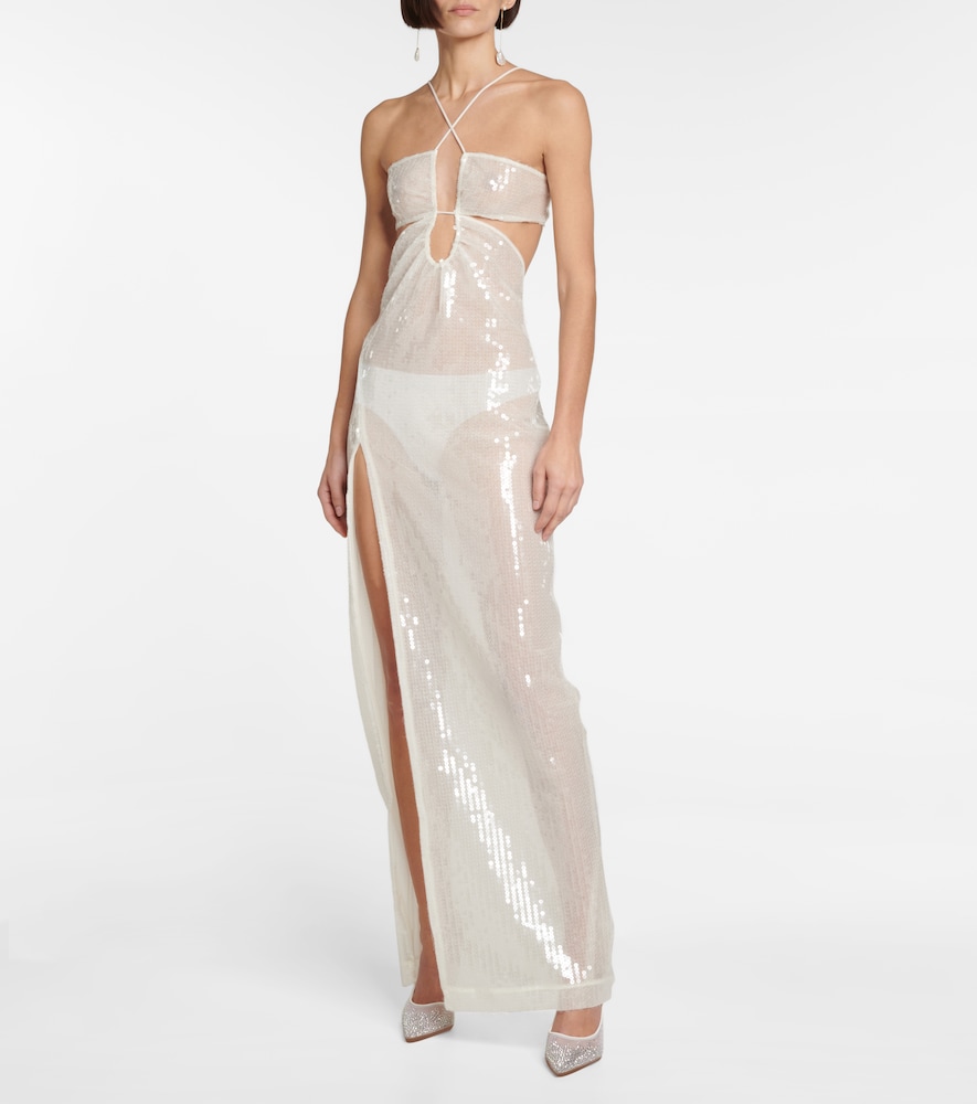 Nensi Dojaka Bridal sequined tulle gown
