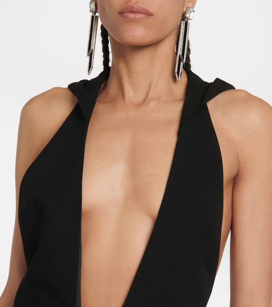 Shop Monot Mônot Hooded Gown In Black