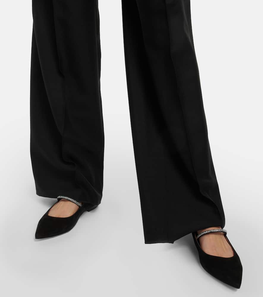 Gianvito Rossi Crystal-embellished Pointed-toe Pumps In Black