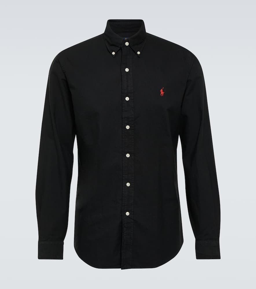 Polo Ralph Lauren Black Shirt With Pony Embroidery In Black