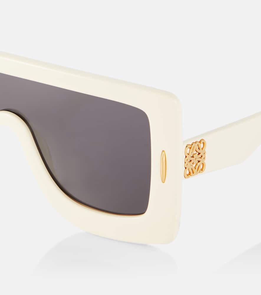Loewe Anagram Acetate & Metal Shield Sunglasses In White