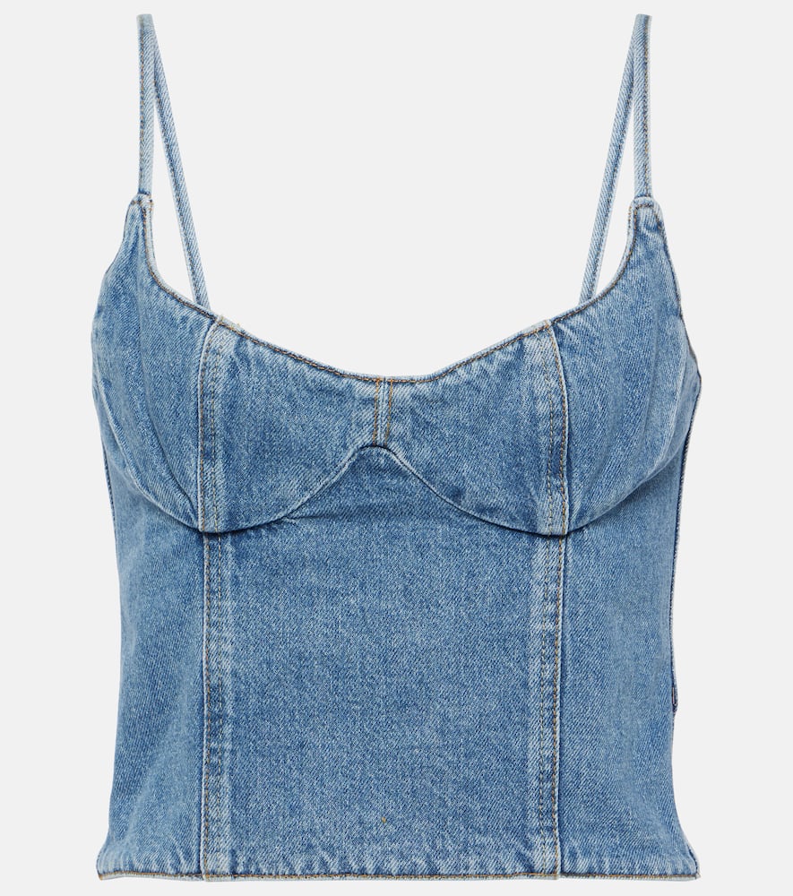 Shop Magda Butrym Denim Bustier In Blue