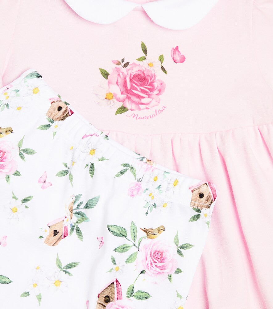  Monnalisa Monnalisa Baby Floral Top And Footed Pants Set 