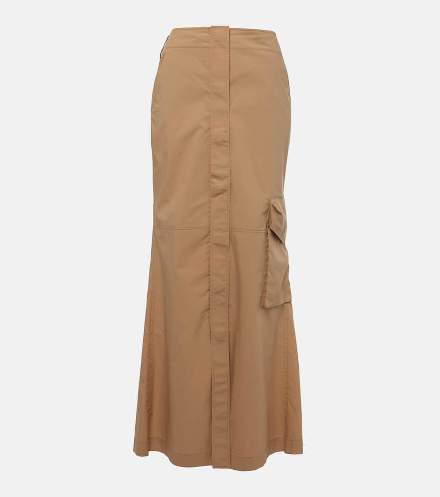 Dorothee Schumacher Poplin Power Cotton-blend Maxi Skirt In Beige