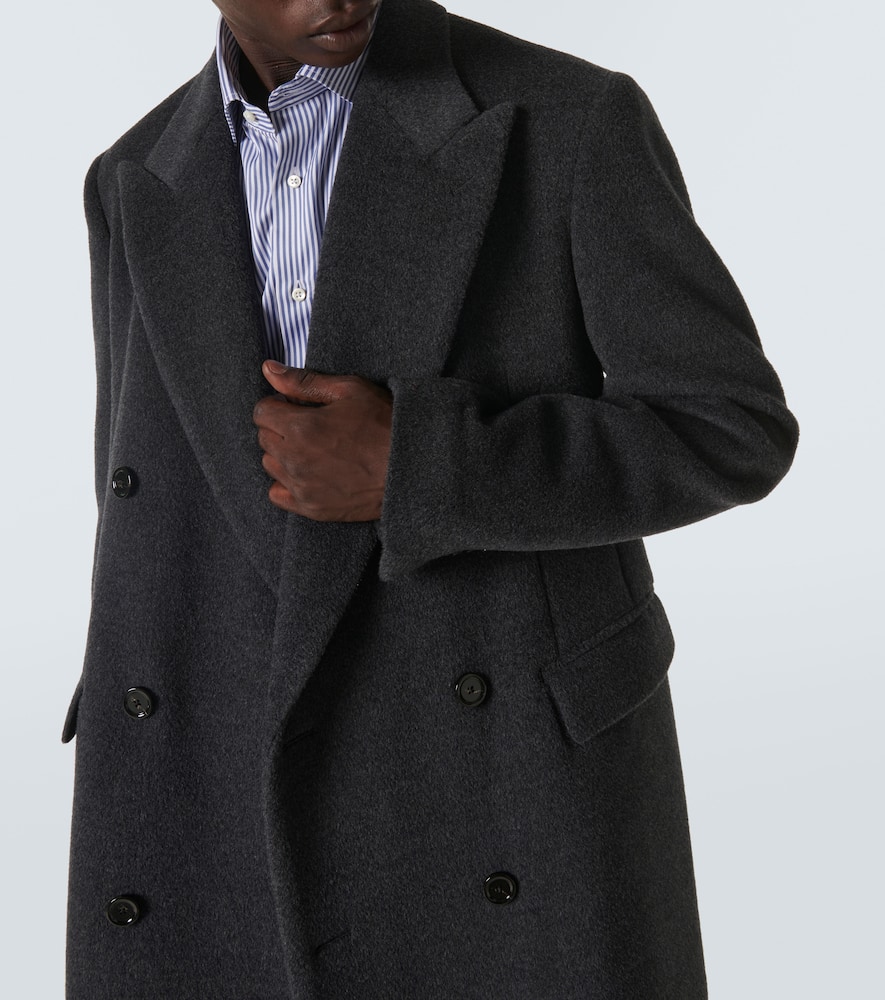 Lardini Double-breasted virgin wool overcoat