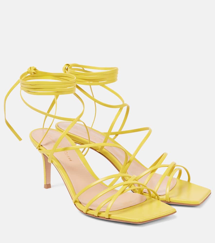 Gianvito Rossi Sylvie 105 Leather Sandal In Yellow