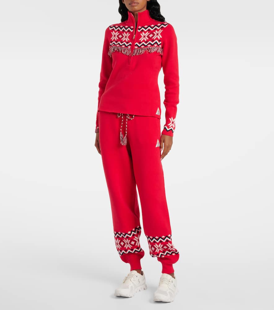 The Upside Keystone Blanche Half Zip Sweatshirt In Red