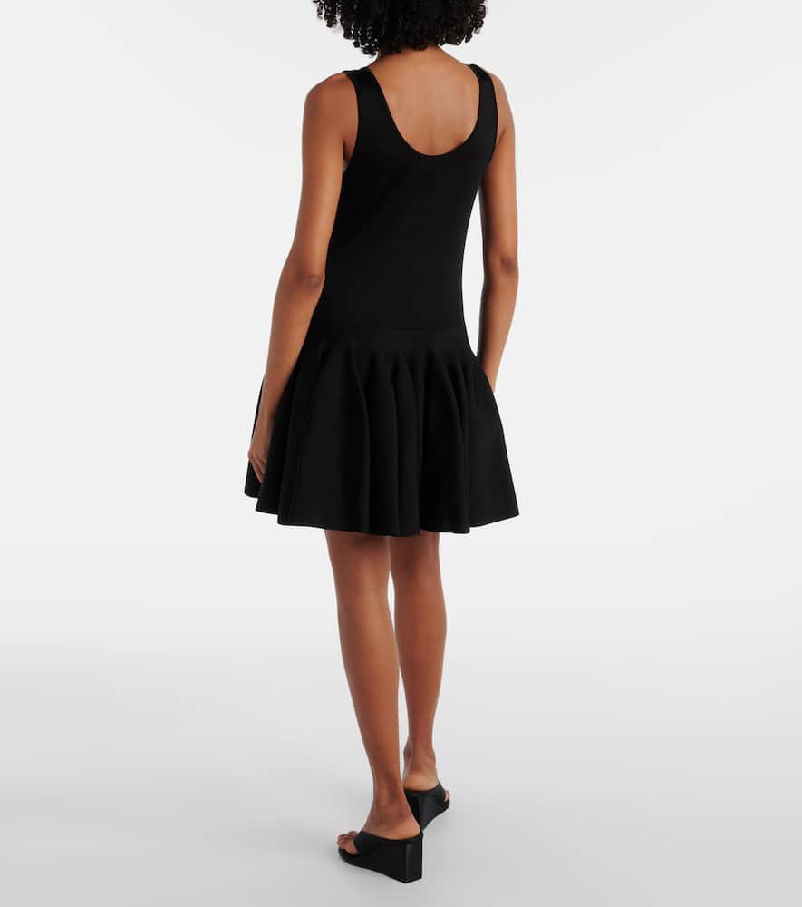 Alaïa Knitted Minidress In Noir Alaia