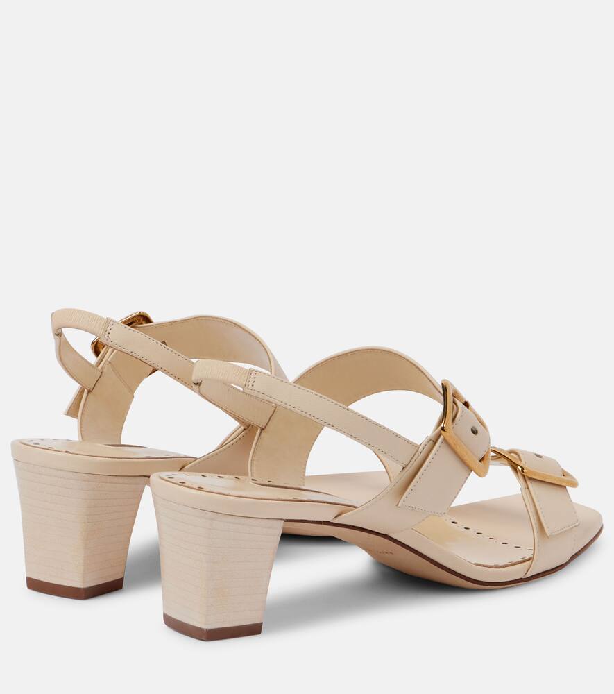 Manolo Blahnik Thalitsli 50 Leather Slingback Sandals