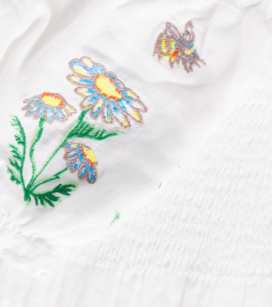 Stella Mccartney Kids Stella Mccartney Kids Besticktes Top Aus Leinen Und Baumwolle 