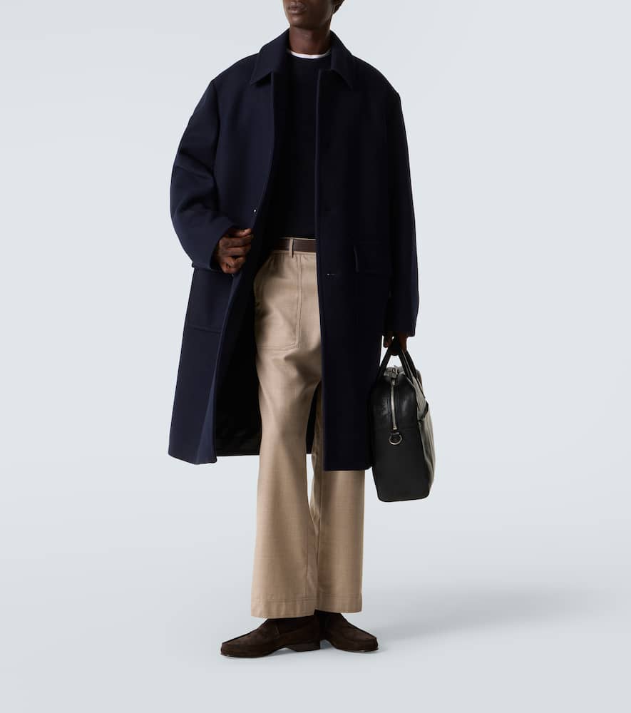 Brioni Wool Straight Pants In Brown