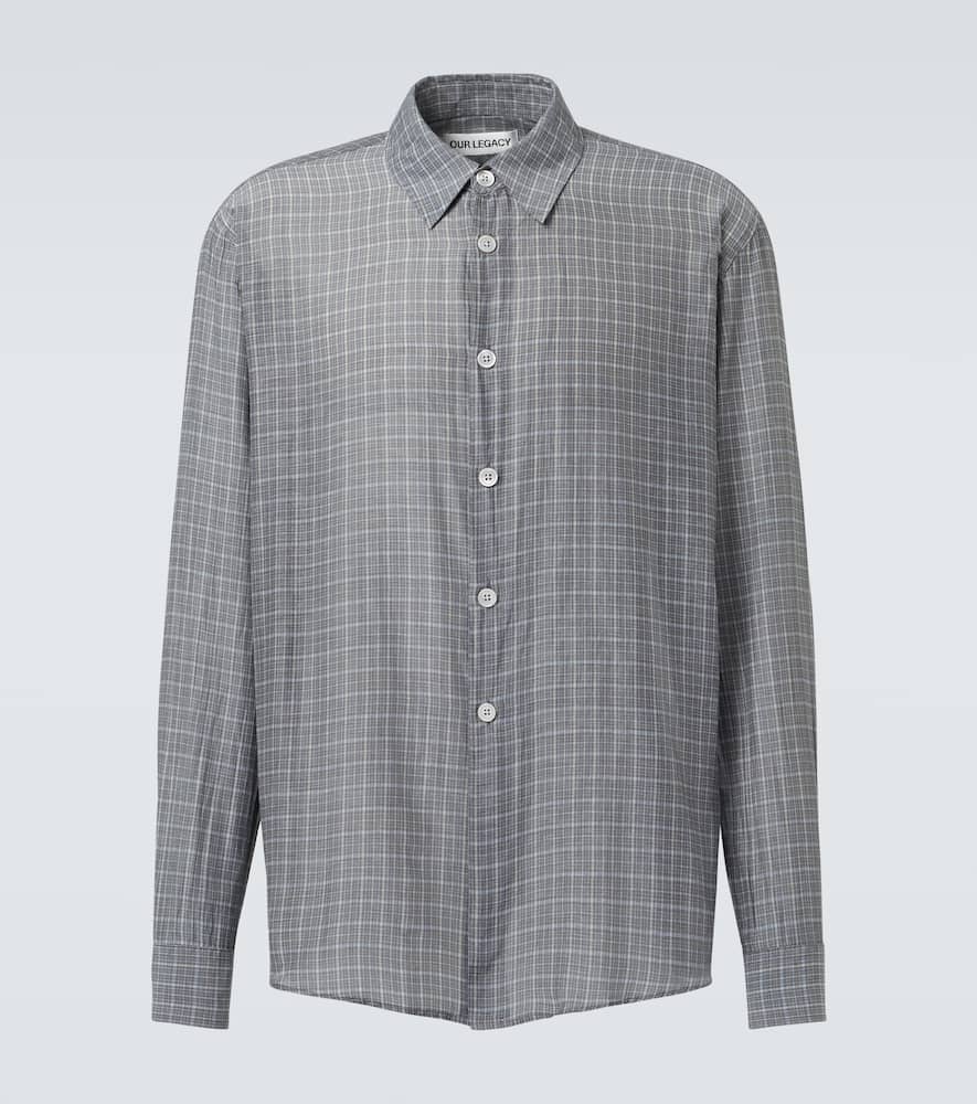 Our Legacy Checked Pattern Button-down Collar Shirt In Green
