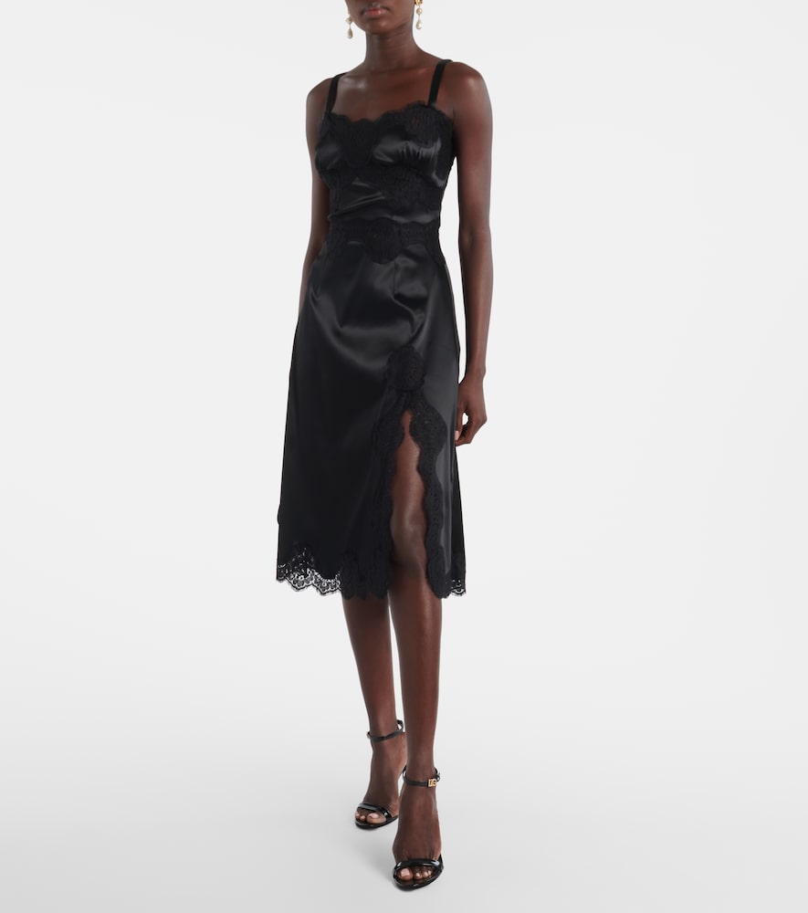  Dolce&gabbana Dolce&gabbana Slipdress Aus Satin Mit Spitze 