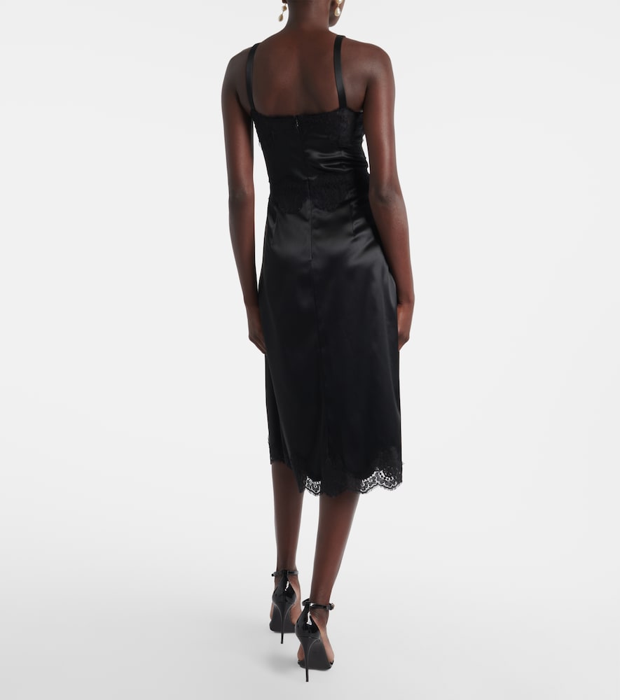  Dolce&gabbana Dolce&gabbana Slipdress Aus Satin Mit Spitze 
