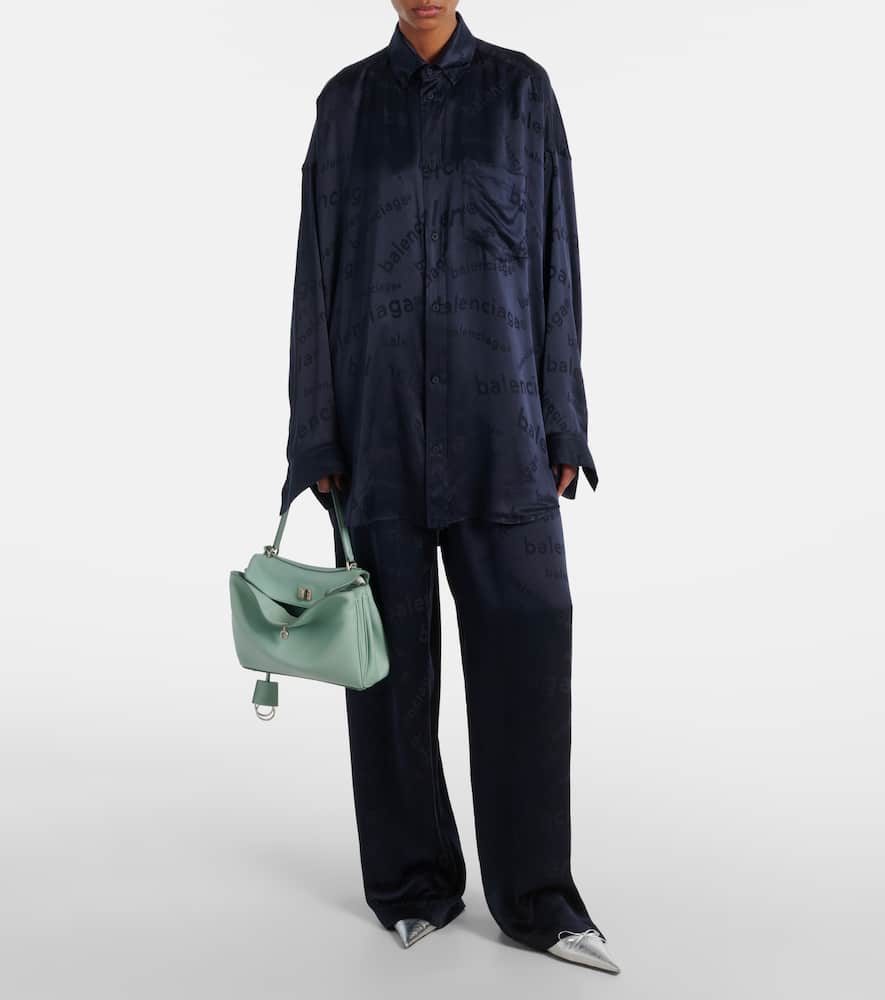 Balenciaga Rodeo Small Calfskin Top-handle Bag In Green