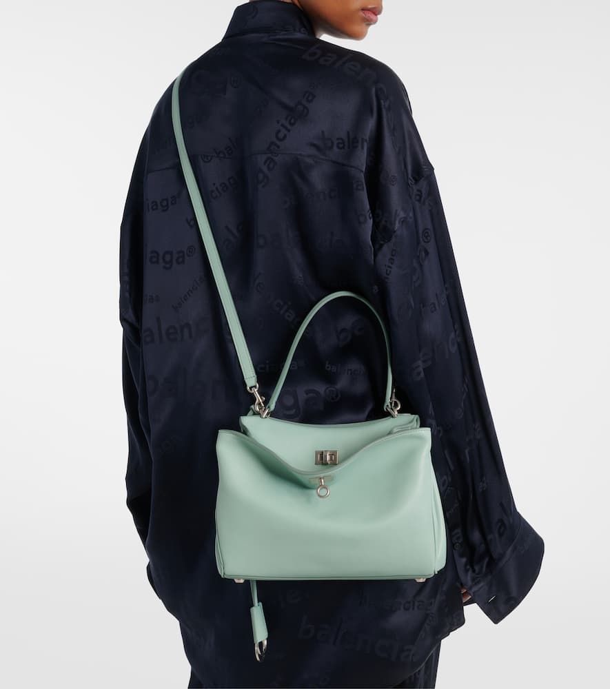 Balenciaga Rodeo Small Calfskin Top-handle Bag In Green