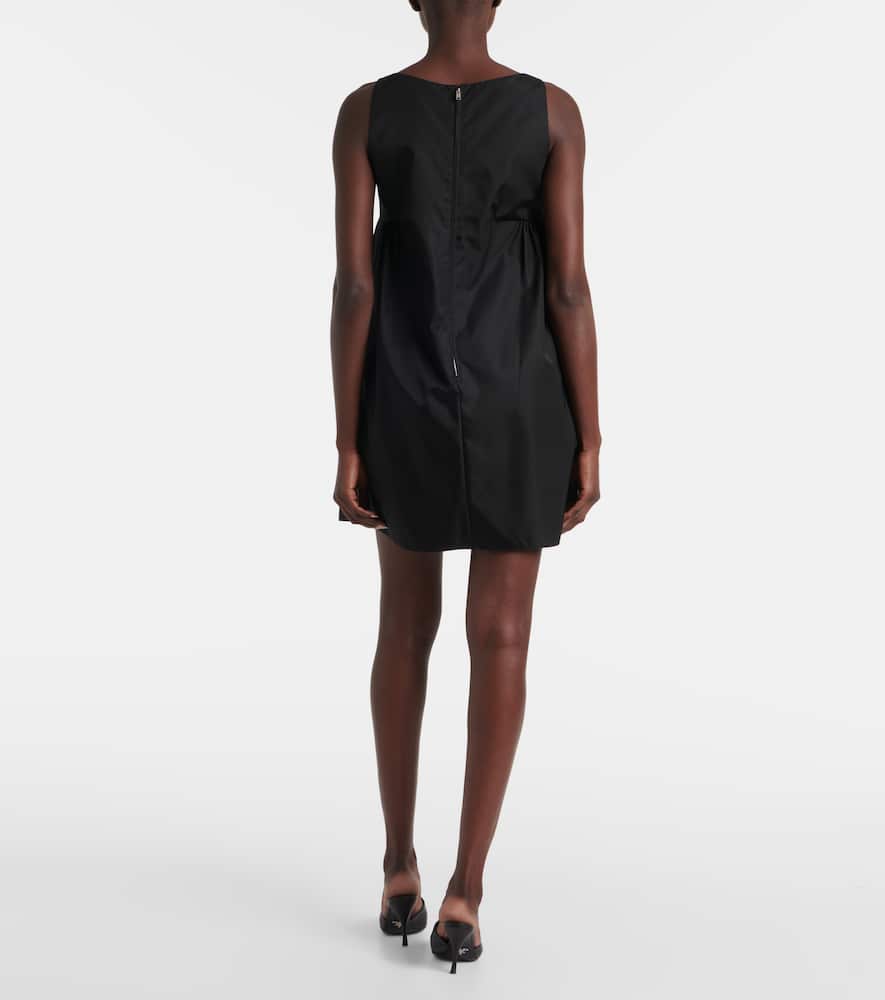 Prada Logo Plaque Sleeveless Mini Dress In Black