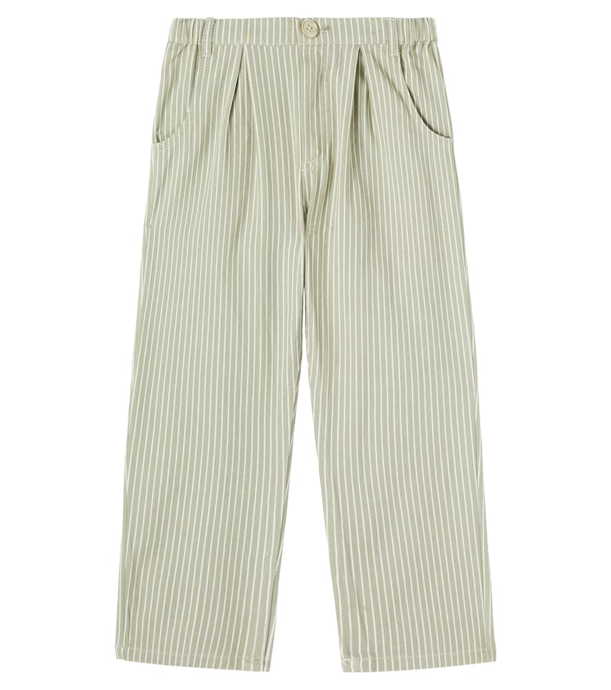 Konges Sløjd Frankie Striped Cotton Pants In Green