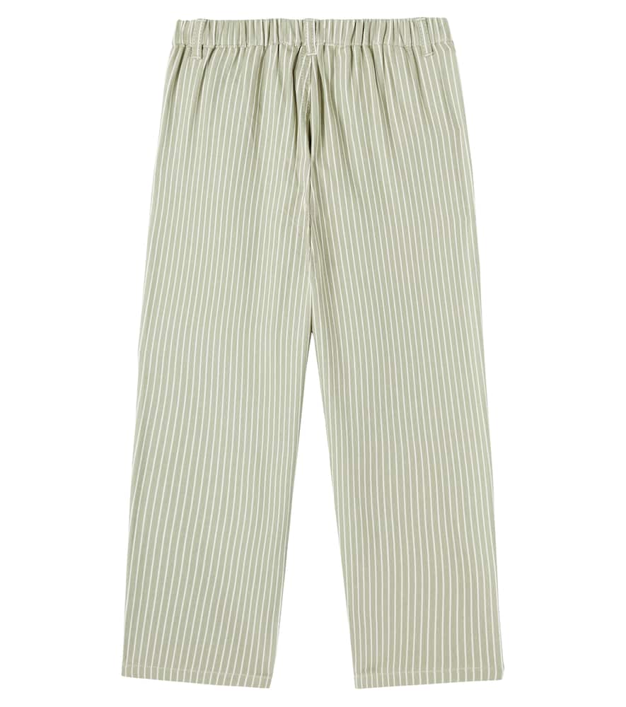 Konges Sløjd Frankie Striped Cotton Pants In Green