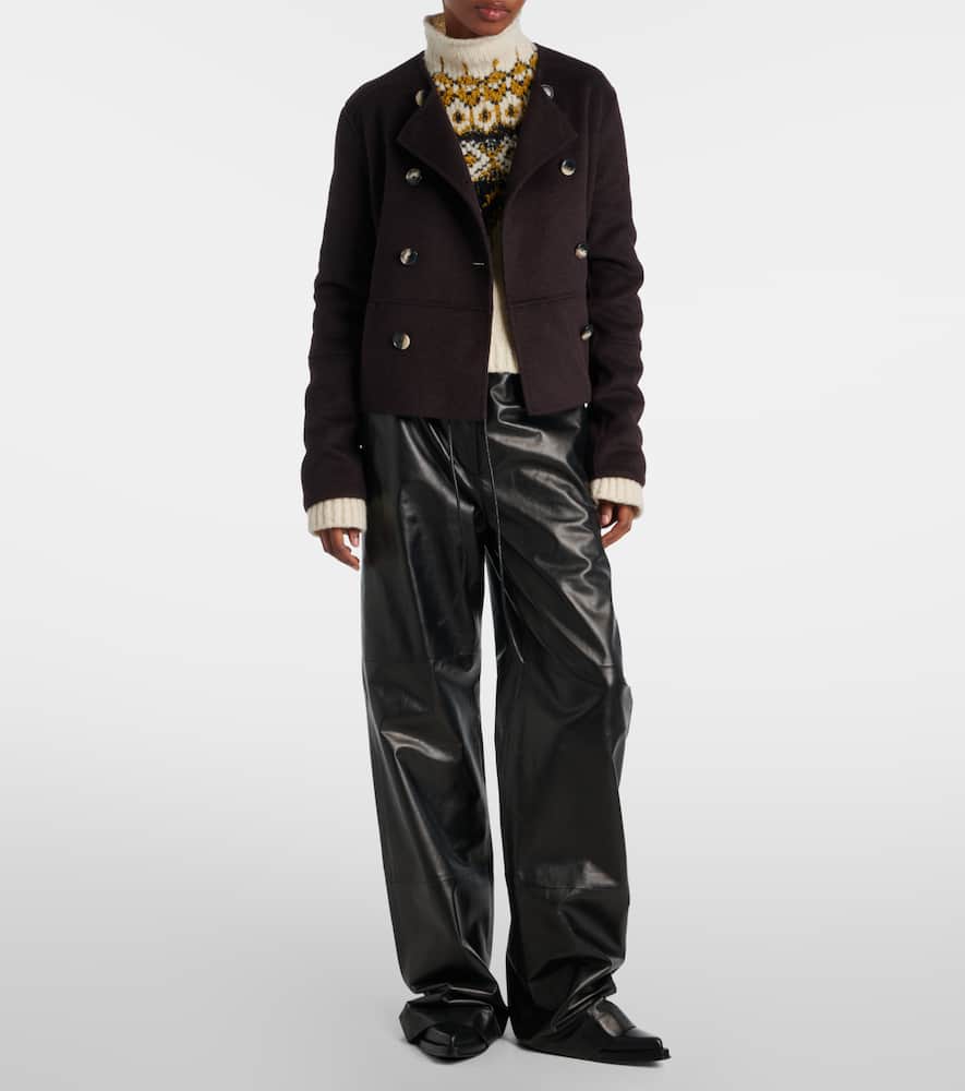 Proenza Schouler Courtney Double-breasted Wool-blend Jacket In Brown