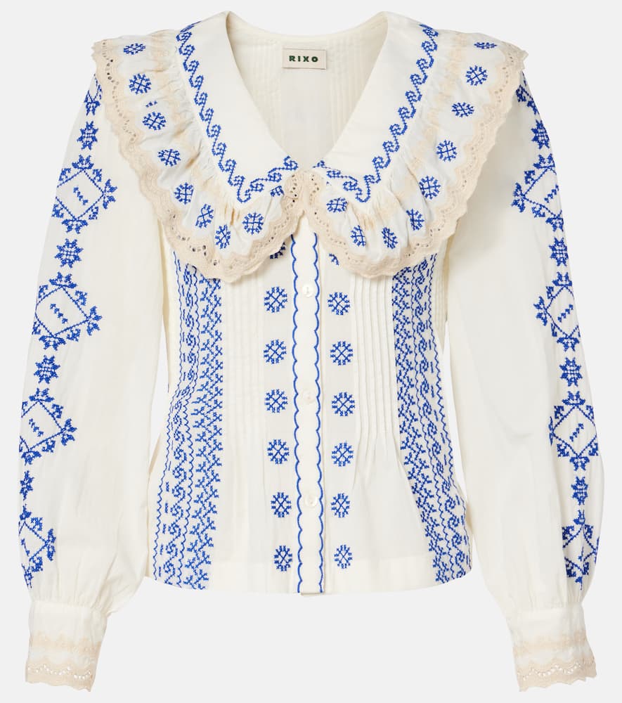 Percy embroidered cotton blouse