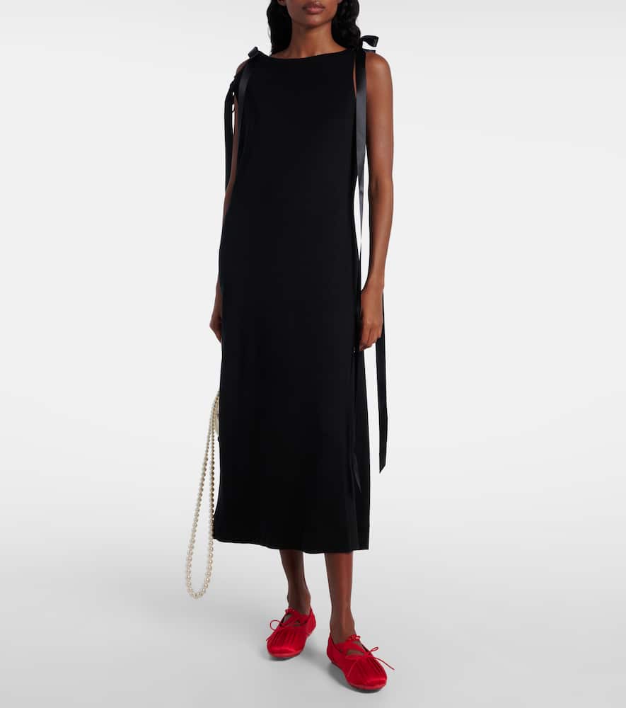 Simone Rocha Grip Embellished Satin Ballet Flats In Red