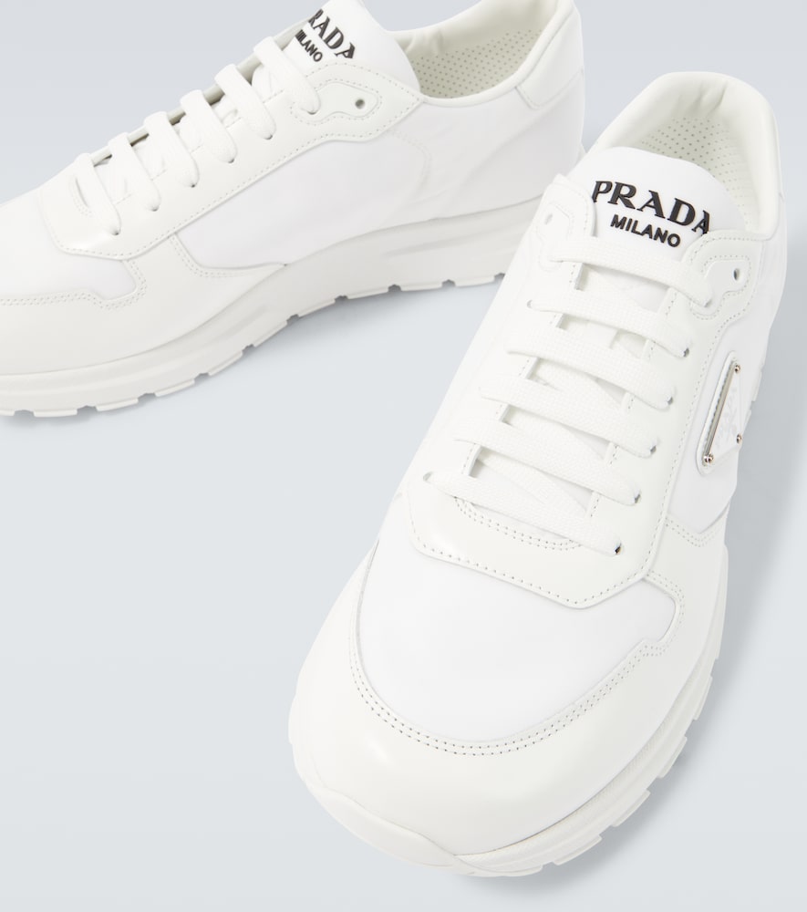  Prada Prada Logo Leather-trimmed Sneakers 