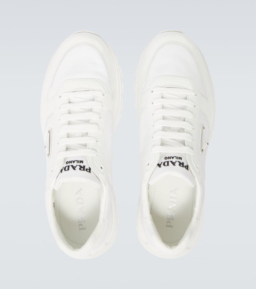  Prada Prada Logo Leather-trimmed Sneakers 