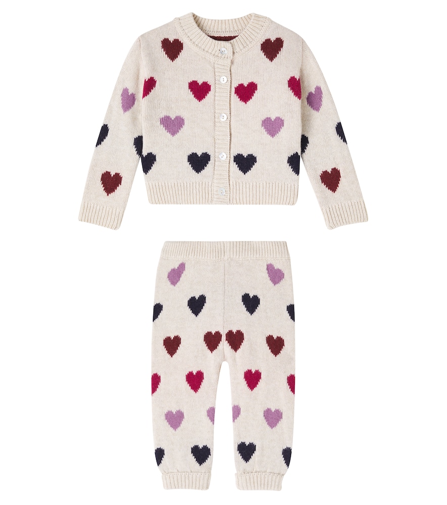 The New Society Baby Cora Cardigan And Pants Set In Neutral