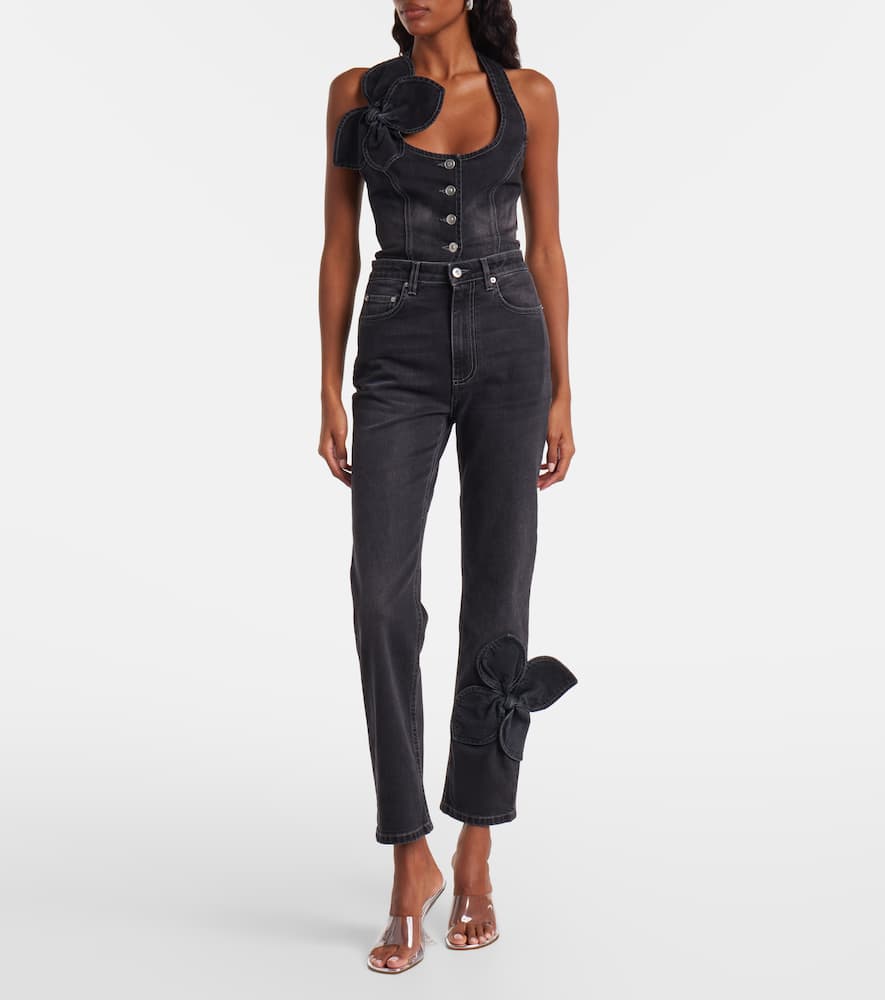 Area Cropped Straight Jeans In Black