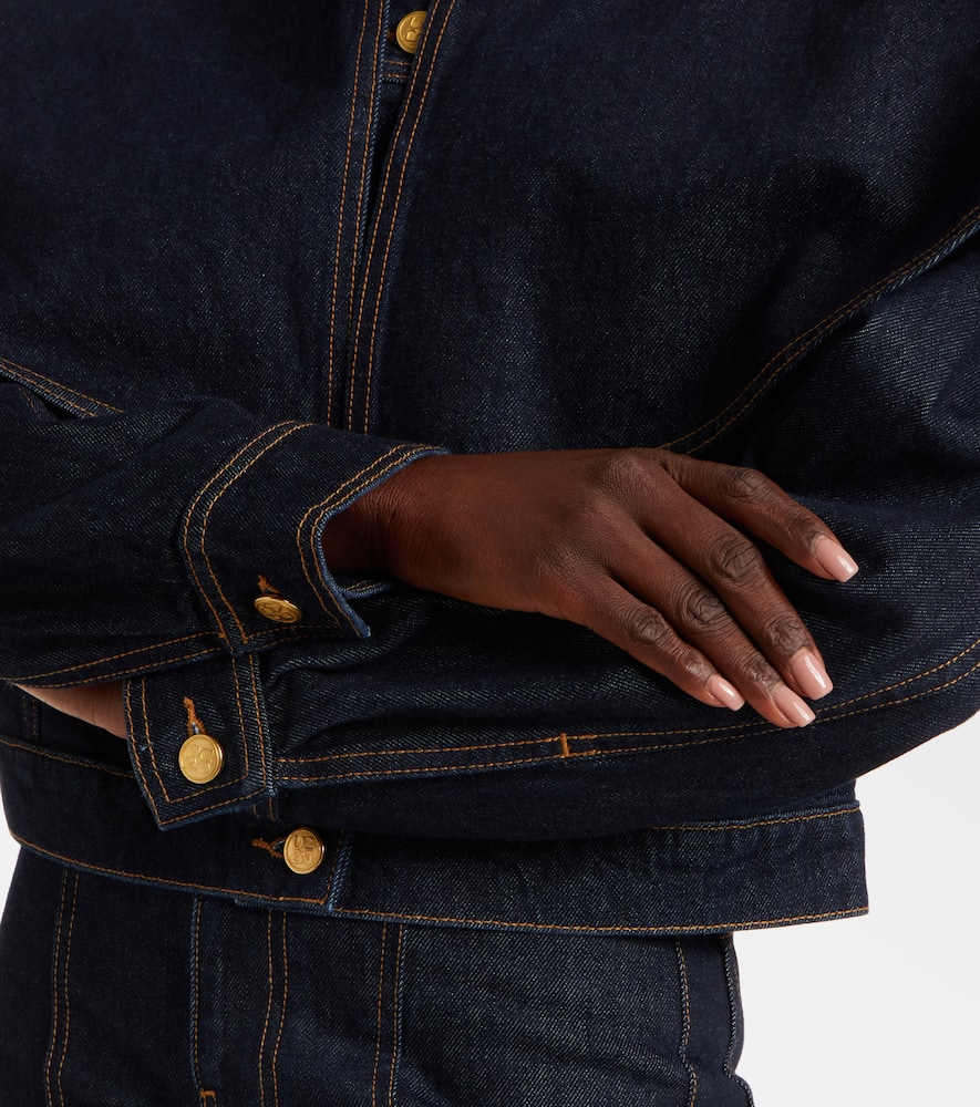 Ulla Johnson Agata Caped Denim Jacket In Blue