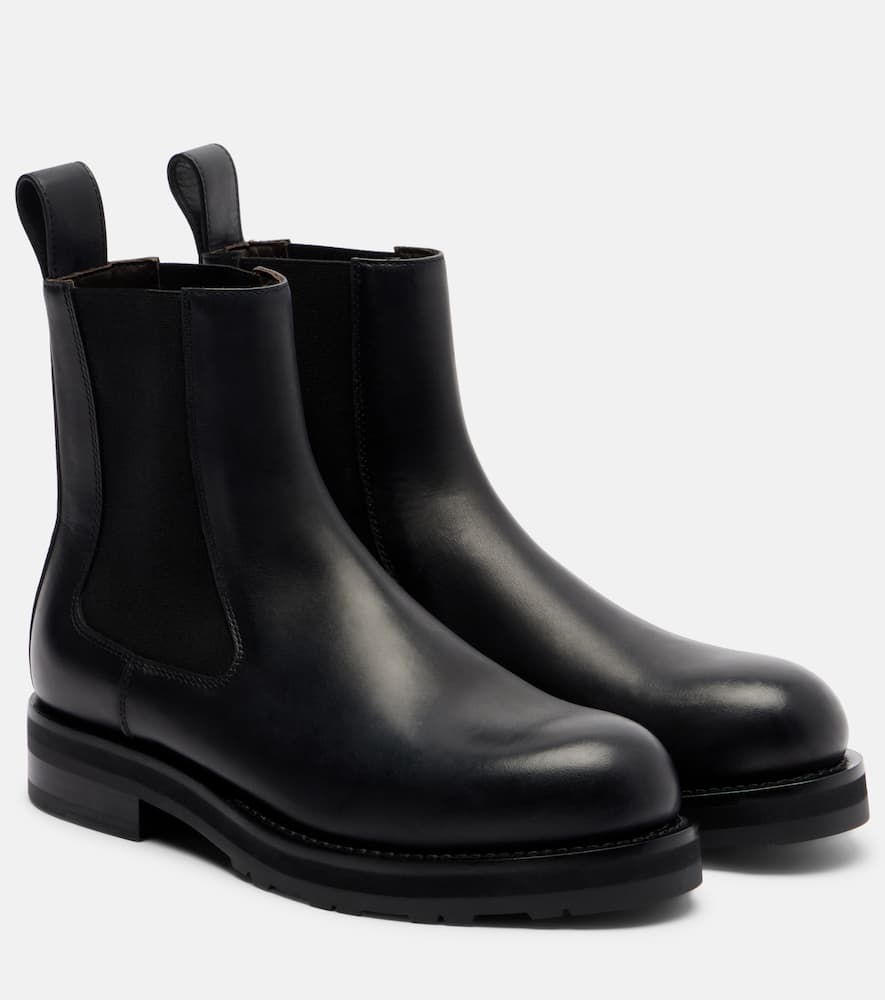 The Row Leather Chelsea Boots In Black