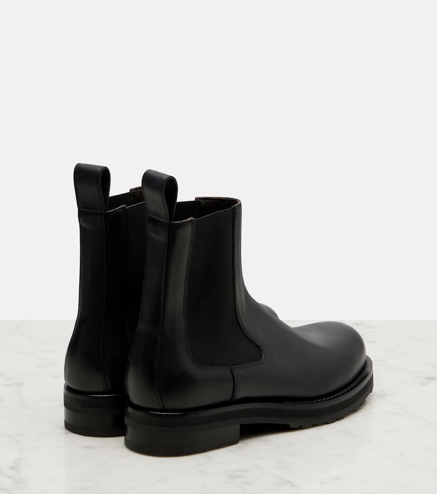 The Row Leather Chelsea Boots In Black
