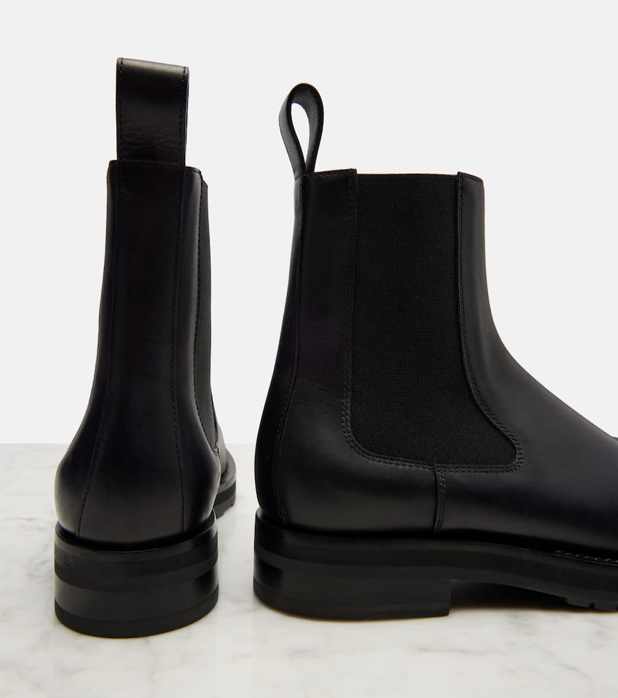 The Row Leather Chelsea Boots In Black
