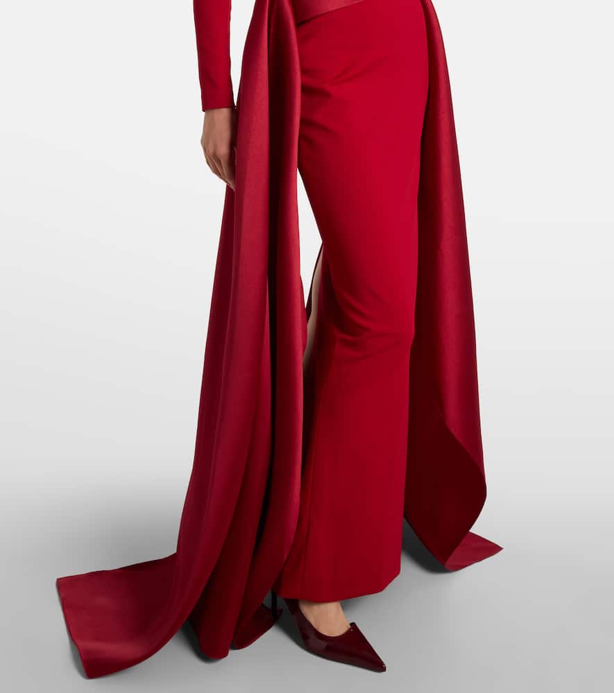 Solace London Olivia Satin-trimmed Gown In Red