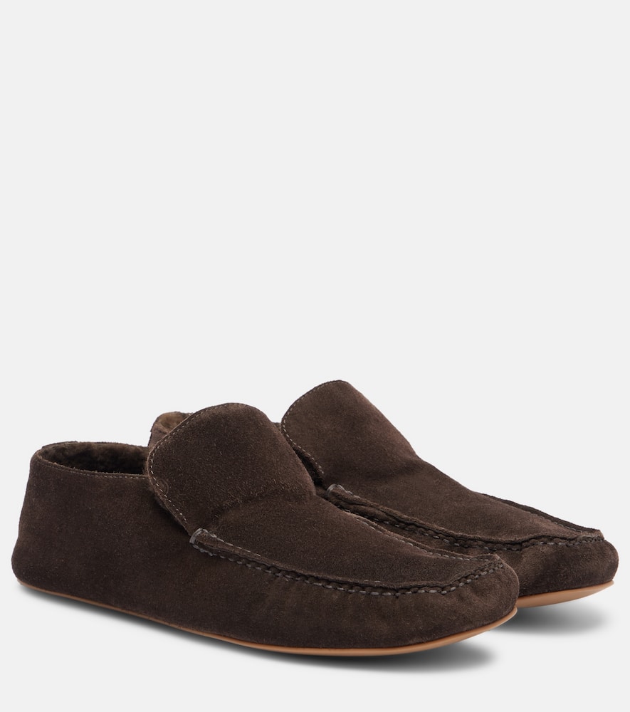 Mocassini Leo in suede con shearling