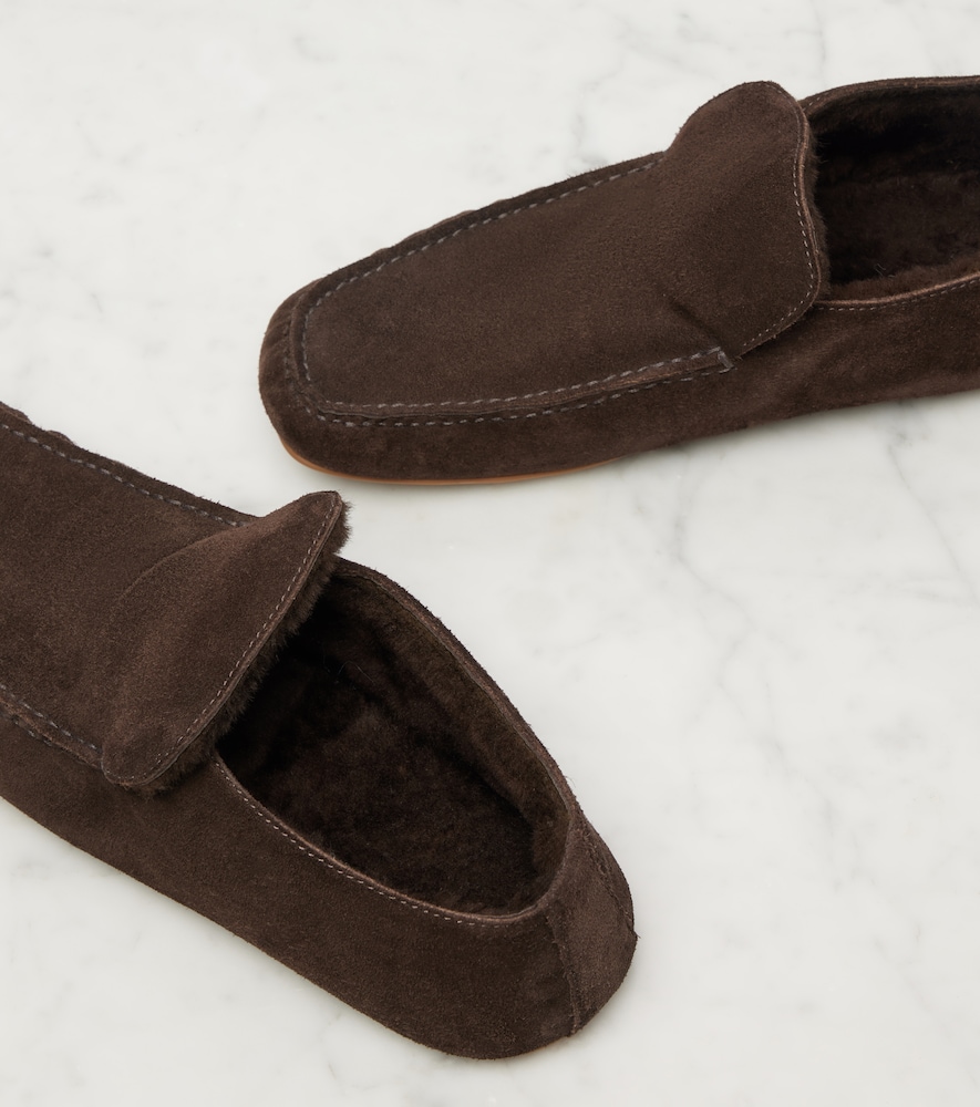  The Row The Row Leo Shearling-lined Suede Loafers 