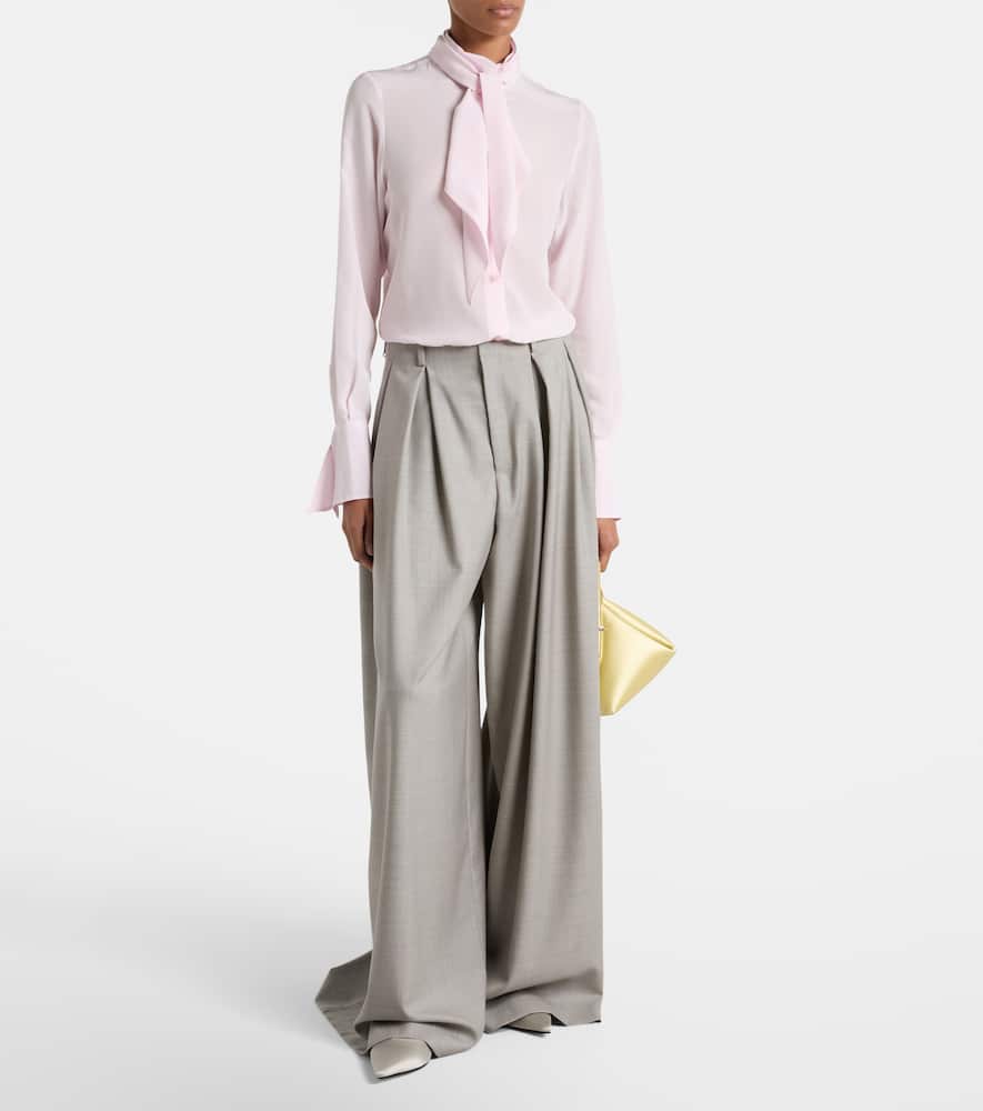 Jimmy Choo Love Satin Ballet Flats In Silver