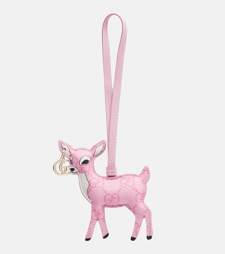 Gucci Deer Gg Bag Charm In Pink