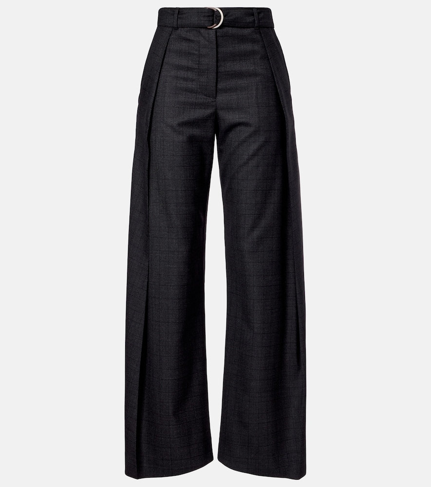 Loewe Checked belt wool barrel-leg pants