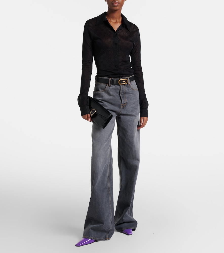 Gucci GG sheer lamé shirt