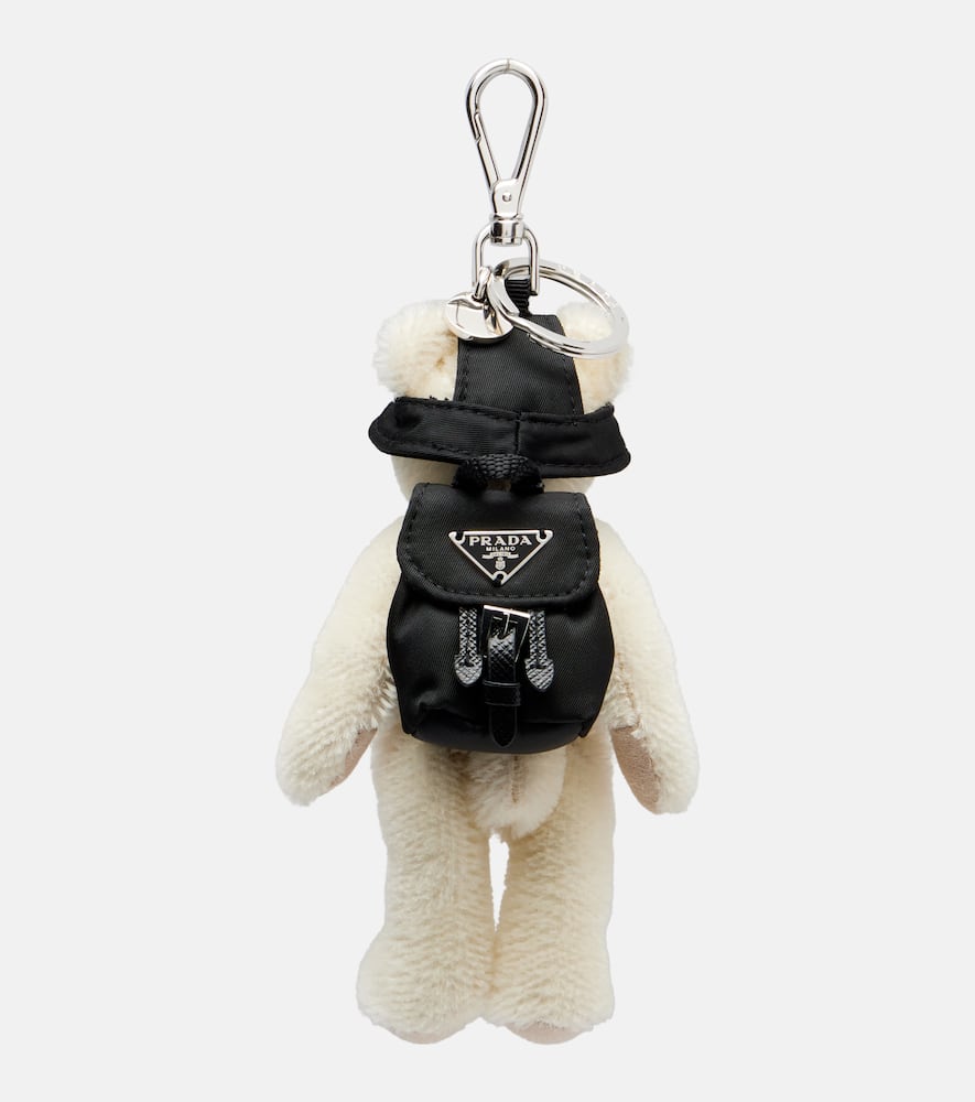 Prada Teddy Large Bag Charm In Black