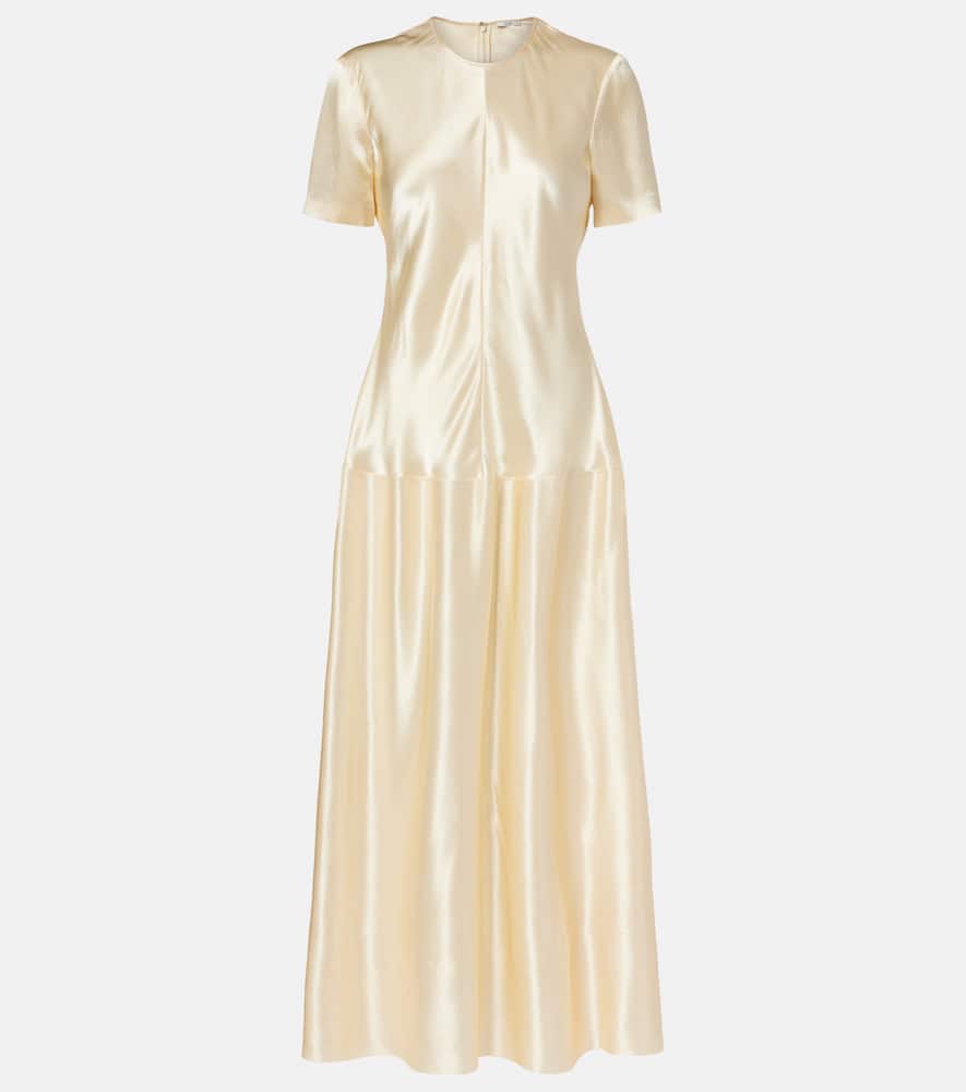 Fforme Clodia Satin Maxi Dress In Neutral